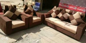 New 5 seater pillow sofaset with 3 years warranty
