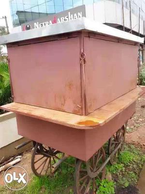 Pink And Brown Food Cart