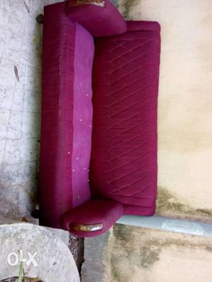 Purple And Black 3-seat Fabric Sofa