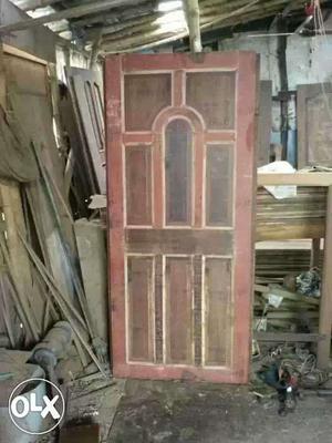 Red And Brown Wooden 8-panel Door