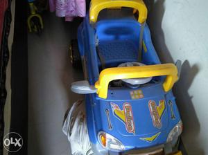 Toddler's Blue And Yellow Ride-on Toy Car