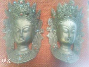 Two Gautama Buddha Head Busts