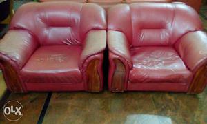 Two Red Sofa Chairs