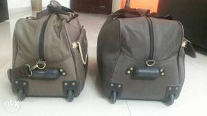 Two hardy travelling bags with wheels