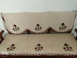White And Black Floral Fabric Couch