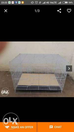 Grey Steel Collapsible Pet Cage