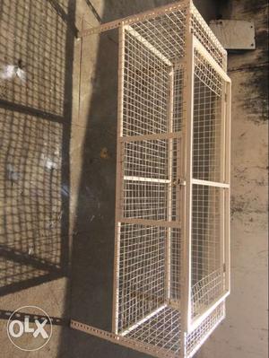 White Metal Wire Pet Cage