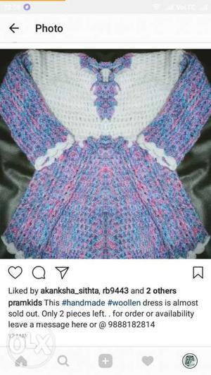 Beautiful Woolen dress/top for 1yr to 3 yr