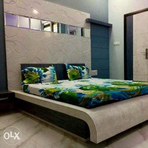 Bed unit white combination with corner tables...