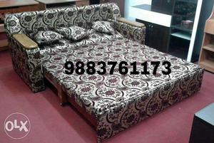 Black And White Floral Sofa Bed
