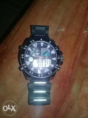 Black Digital Chronograph Watch
