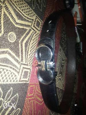Black Salvatore Ferragamo Leather Belt With Buckle
