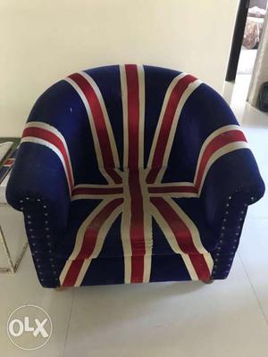 Blue And Red Tub Chair