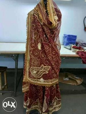Bridal lehanga only  net fabric,