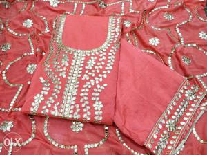 Chanderi silk gota work suit.. thousands of