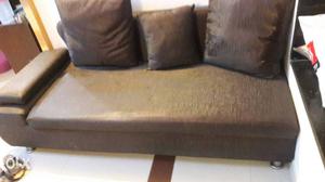 Couple of Brown Glazed Leather Sofa Set... Very