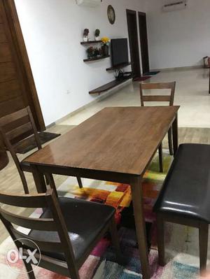 Dining table 3 chairs and 2 seater bench - Homecentre