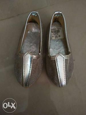 Gray Leather Slip-on Shoes