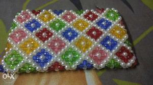 Green And Blue Beaded Pouch