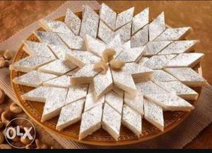 Kaju katli per kg 500rs only home delivery also available
