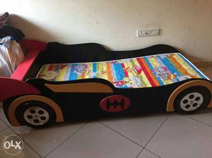 Kids Bat Man Car Bed with Imported spring mattress