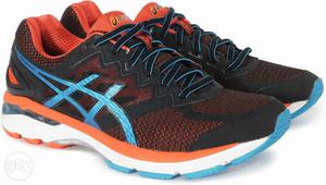 Pair Red-and-black Asics Running Shoes A