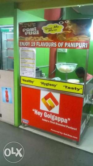 Pani puri stainless steel counter