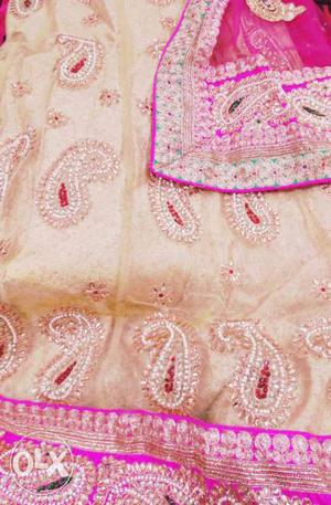 Pink And gold designer lehanga skirt