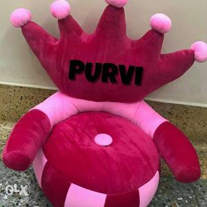 Pink Purvi Velvet Crown Chair
