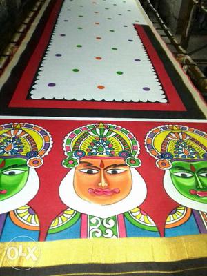 Plain Kerala cotton and hand paint