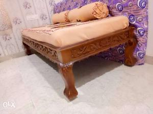 Pure teak hand carved diwan cot