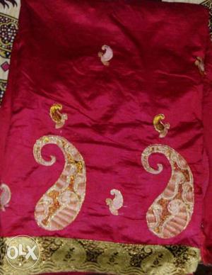 Red And Beige Paisley Textile