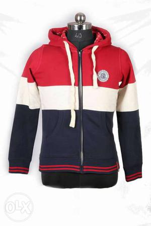 Red, White, And Blue Zip-up Hoodie