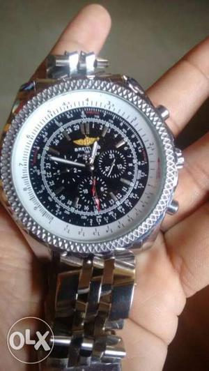 Round Silver Chronograph Watch