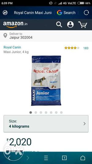 Royal canin maxi juniour best food for dog... 4 kg