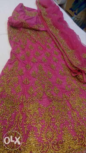 Selling 3hrs used Lehnga. Total Hand work,