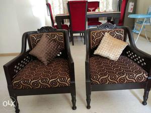 Two pure teakwood chairs -  each