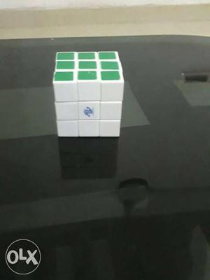 White And Green 3x3 Rubik's Cube