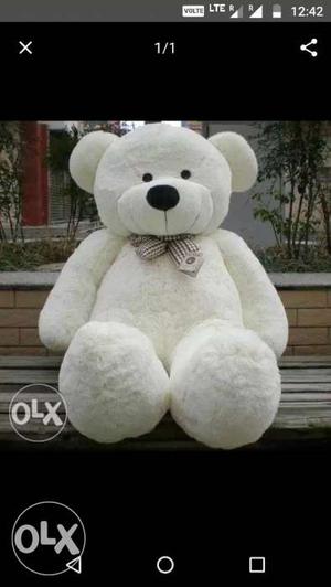 White Teddy Bear!! height 6 feet