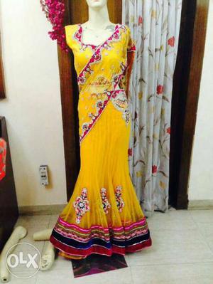 Women's Yellow And Red Floral Dress