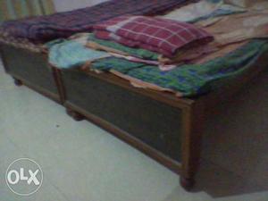 Wooden cots with cotton mattress for sale