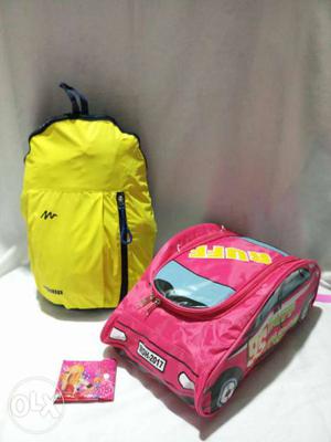 Yellow And Pink Backpacks