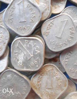 100 coins lot.1 paisa alluminium coin.