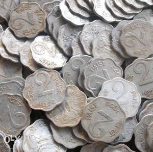 100 coins lot.2paisa alluminium coin