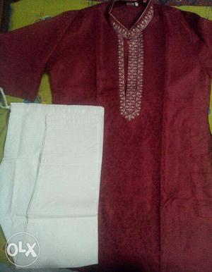 2 brand new cotton printed kurta pyjama mehroon