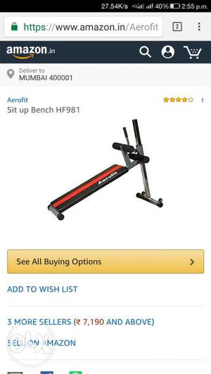 Aerofit ab bench brand new I bought at  but