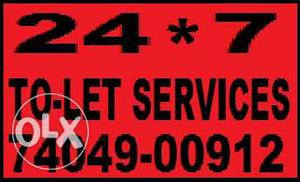Black And Red Tolet Services Text