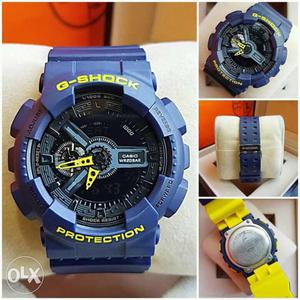 Blue And Black Casio G-shock Digital Wrist Watch