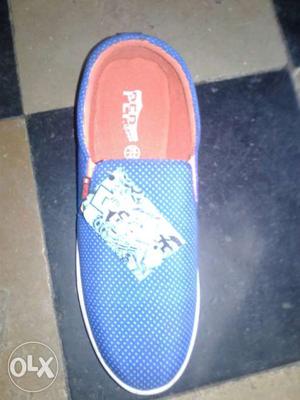 Blue And Red Slip-on Shoe