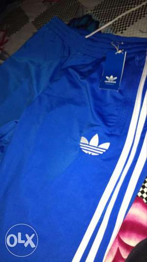 Blue And White Adidas Track Pants